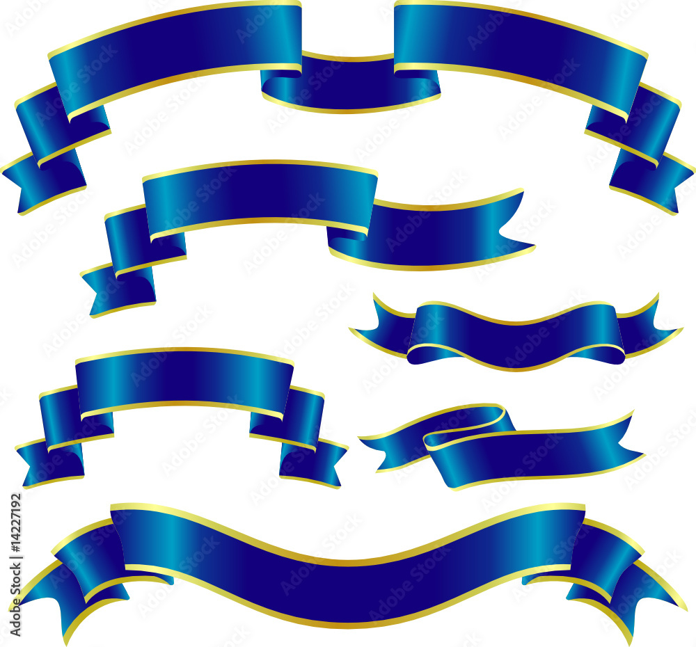 Fototapeta premium set of blue ribbons