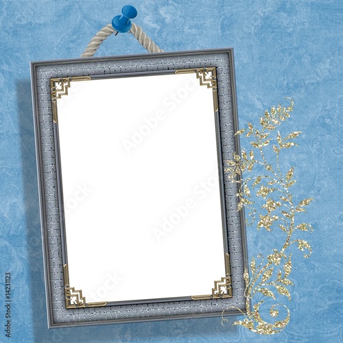cadre et fond bleu