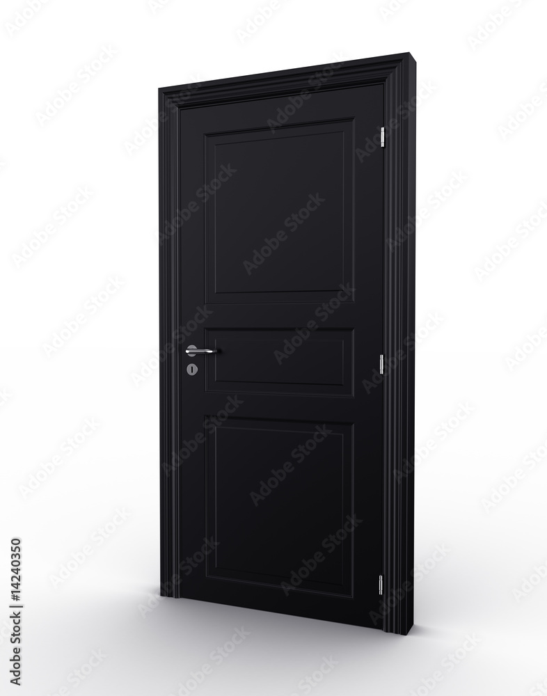 Closed black door Closed black door