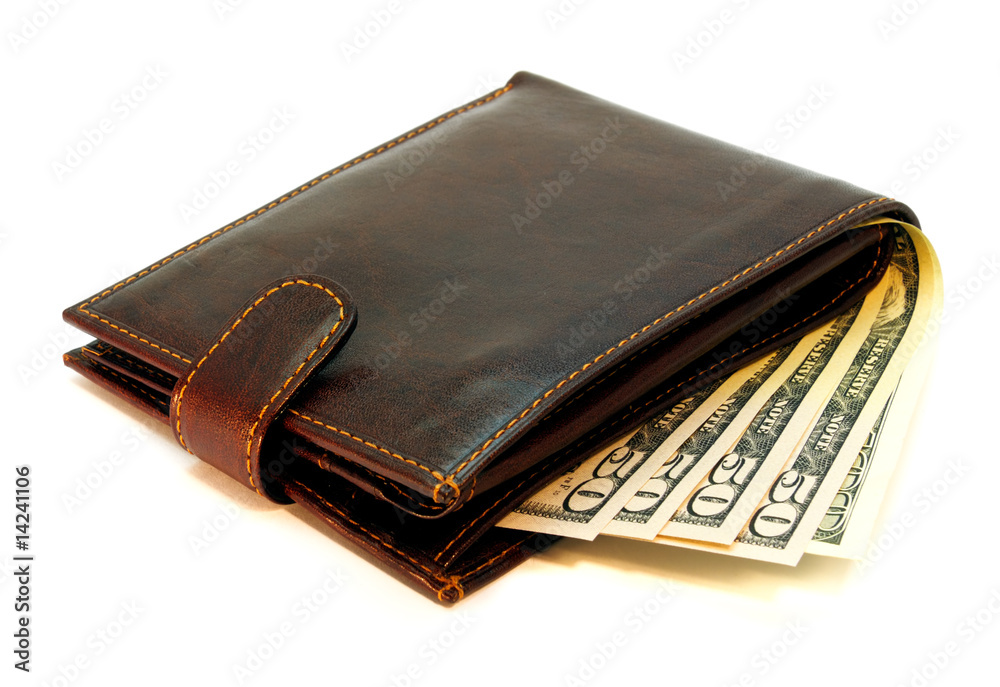 Wallet with dollars Wallet with dollars
