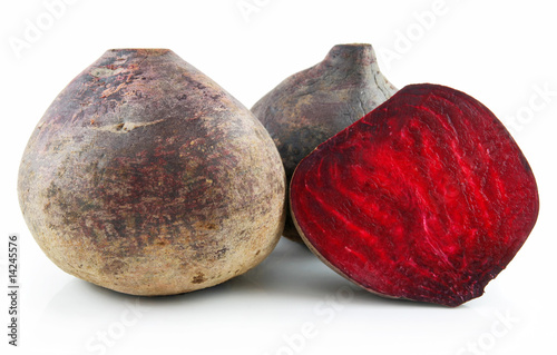 Ripe Sliced Beet Isolated on White