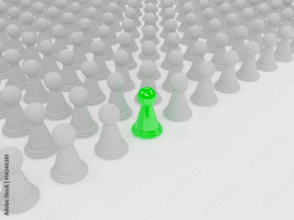 Concept for standing out of the croud Concept for standing out of the croud