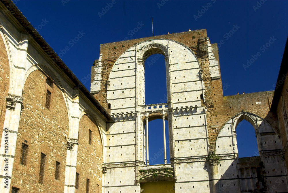 Siena, Piazza Duomo, il "Facciatone" 1 - obrazy, fototapety, plakaty 