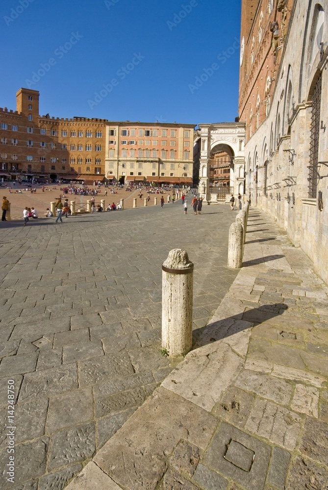 Siena, Piazza del Campo 4 - obrazy, fototapety, plakaty 