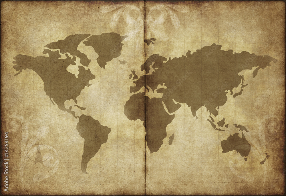 old world map parchment paper