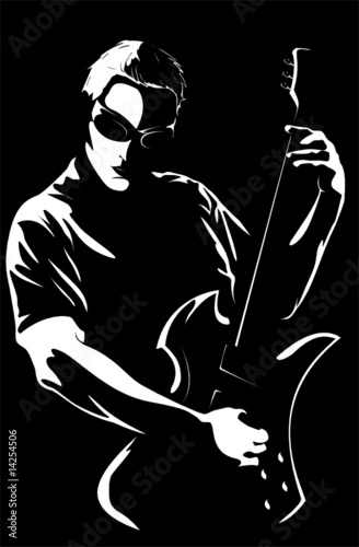 Portrait of the young man with a guitar