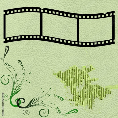 fond cuir vert et pélicule photo