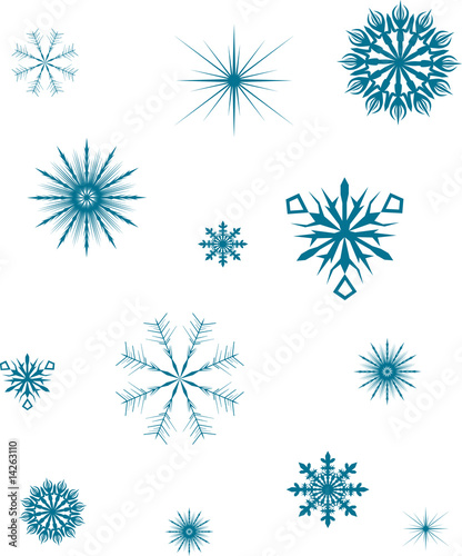 blue snowflake silhouettes