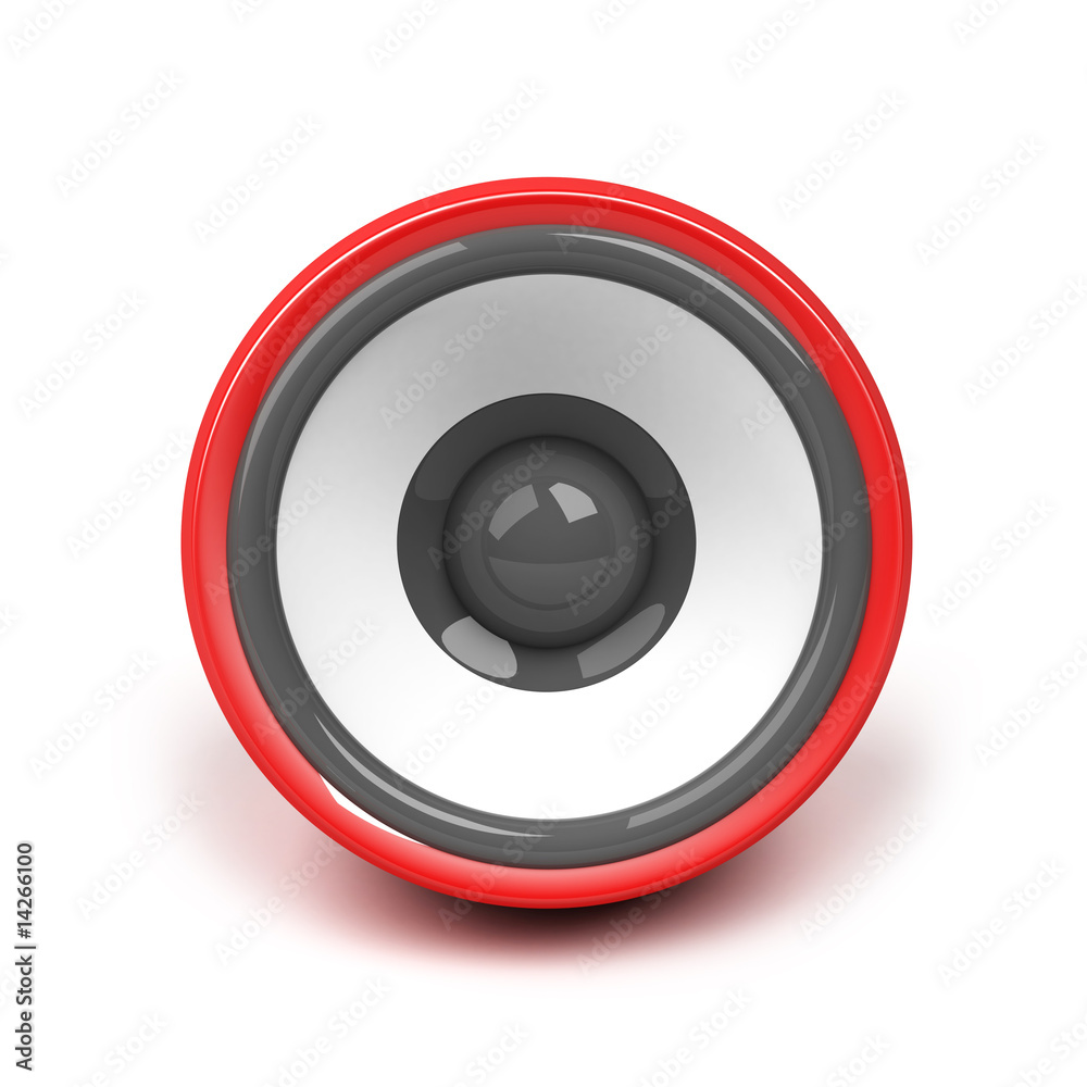 red speaker over white background red speaker over white background