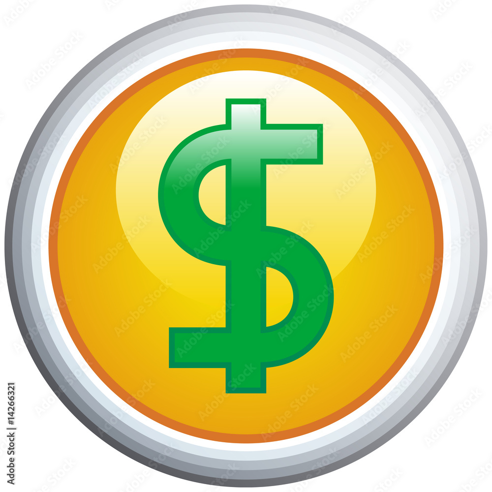 Dollar Sign Glossy Vector Icon Dollar Sign Glossy Vector Icon