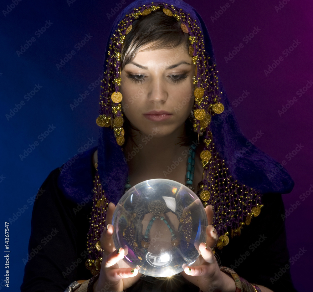 Fortune-teller with Crystal Ball Stock Photo | Adobe Stock
