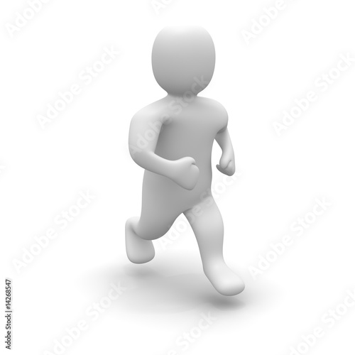 Running man. 3d rendered illustration isolated on white.