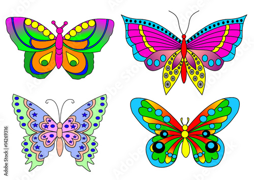 Schmetterling Set in Farbe