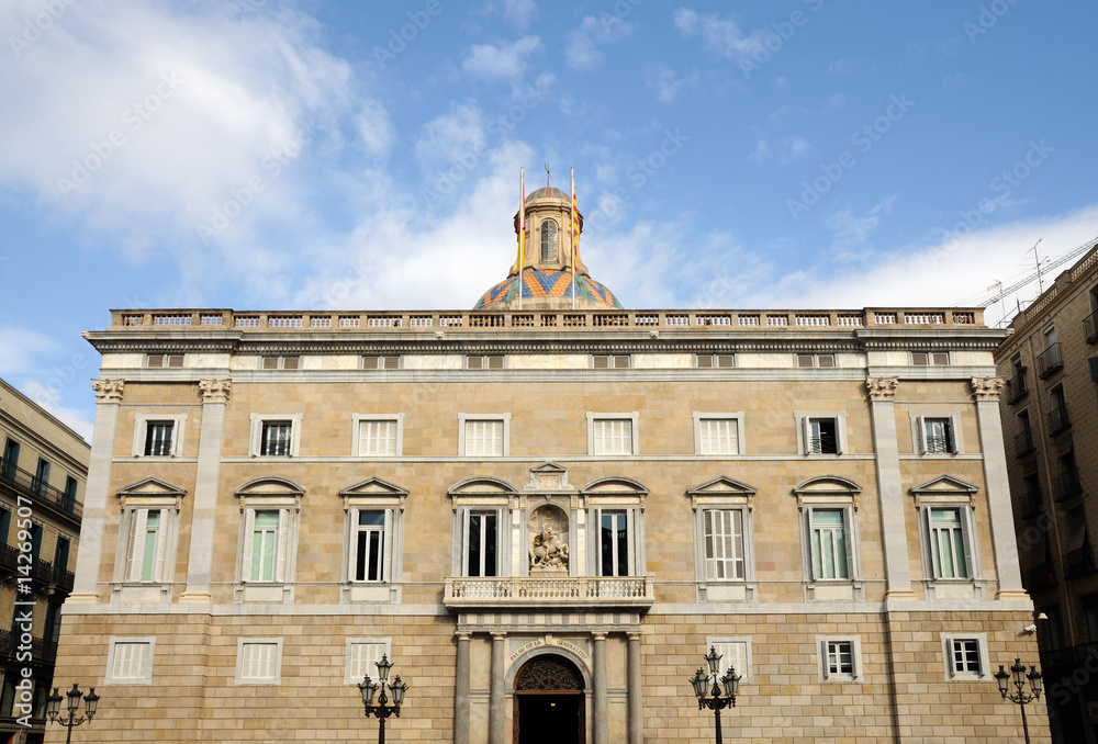 Obraz premium Ajuntament on Placa de Sant Jaume in Barcelona, Spain