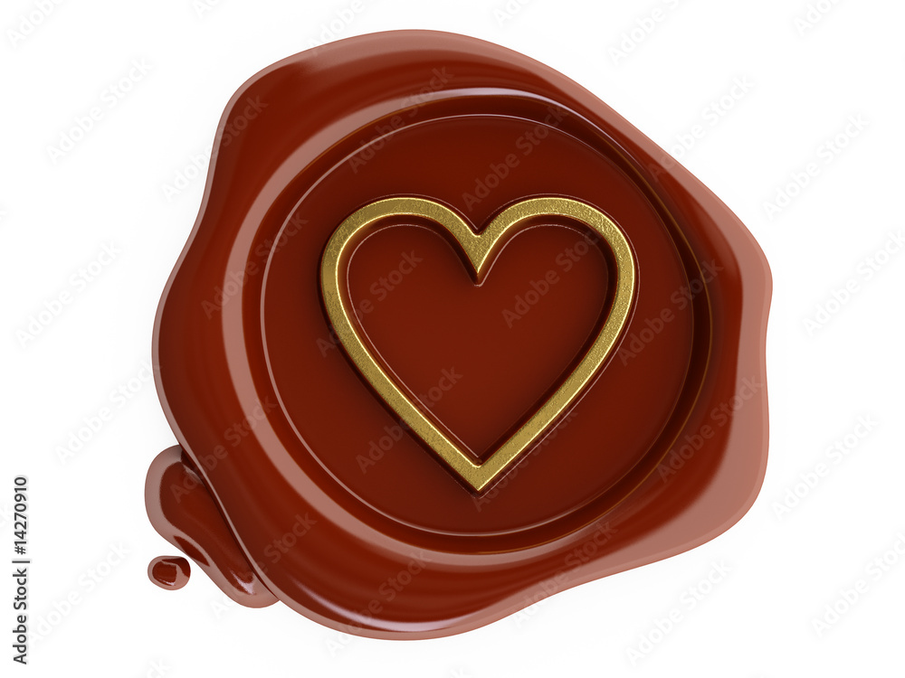 red wax gold heart red wax gold heart