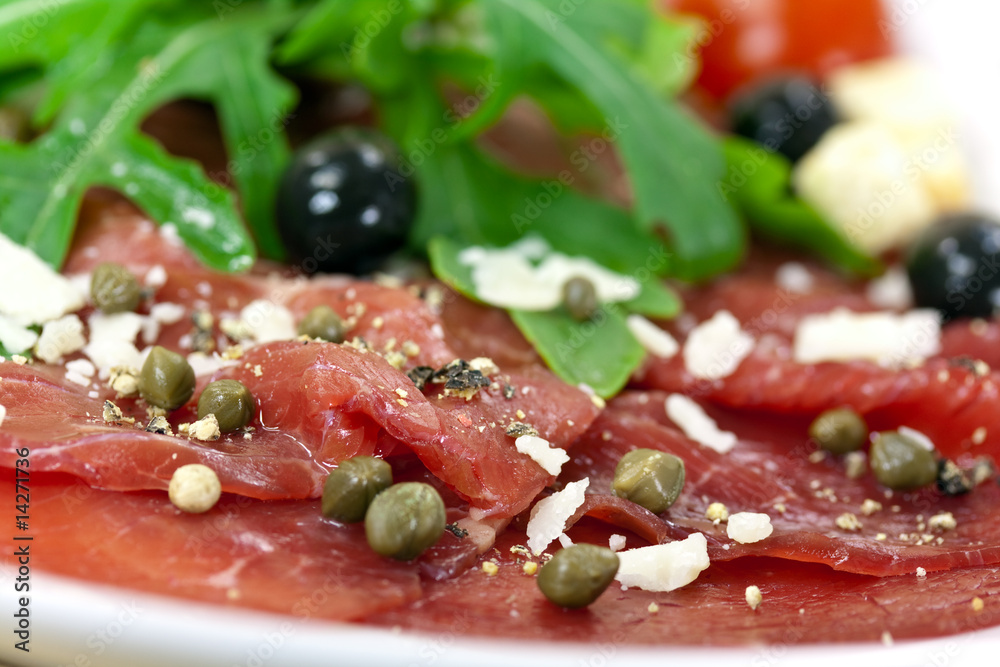 Carpaccio mit Parmesan,Rucola Carpaccio mit Parmesan,Rucola