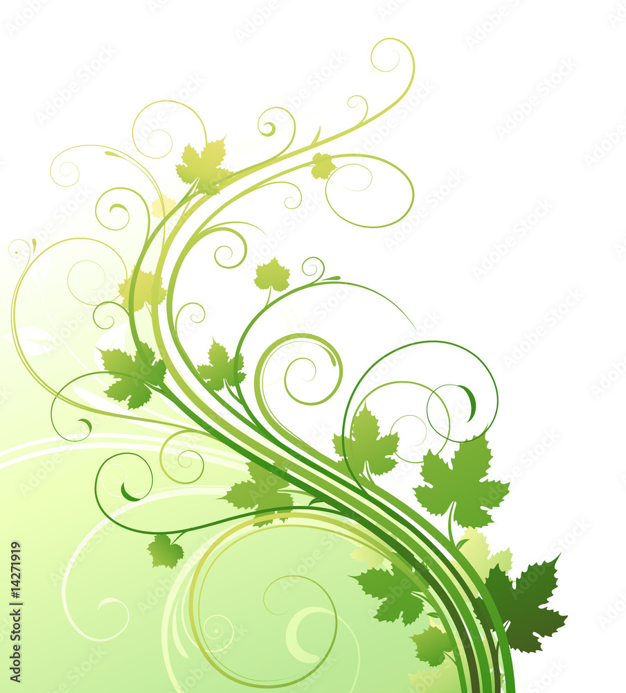 Vector illustration of style Floral Background