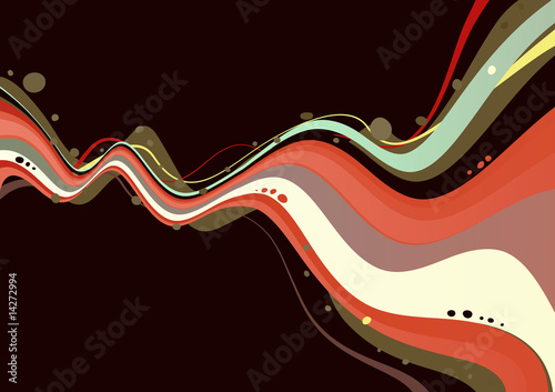 Vector illustration of style wave colored abstract Background