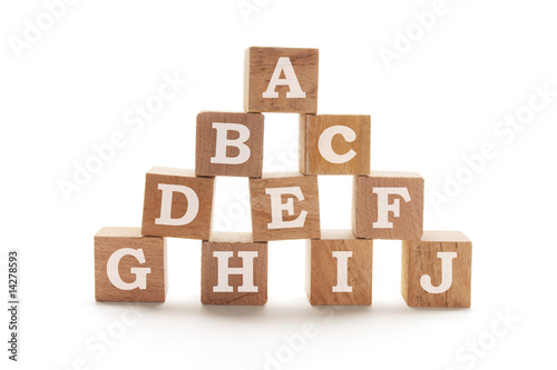 Stack of Wooden Alphabet Blocks