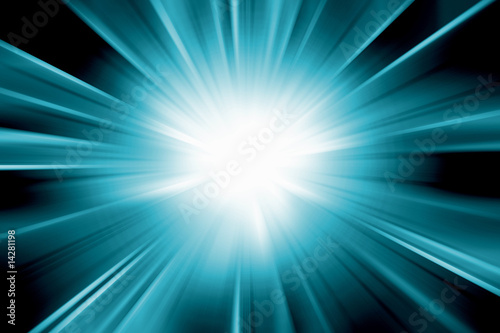 Abstrakter Urknall Blau 02