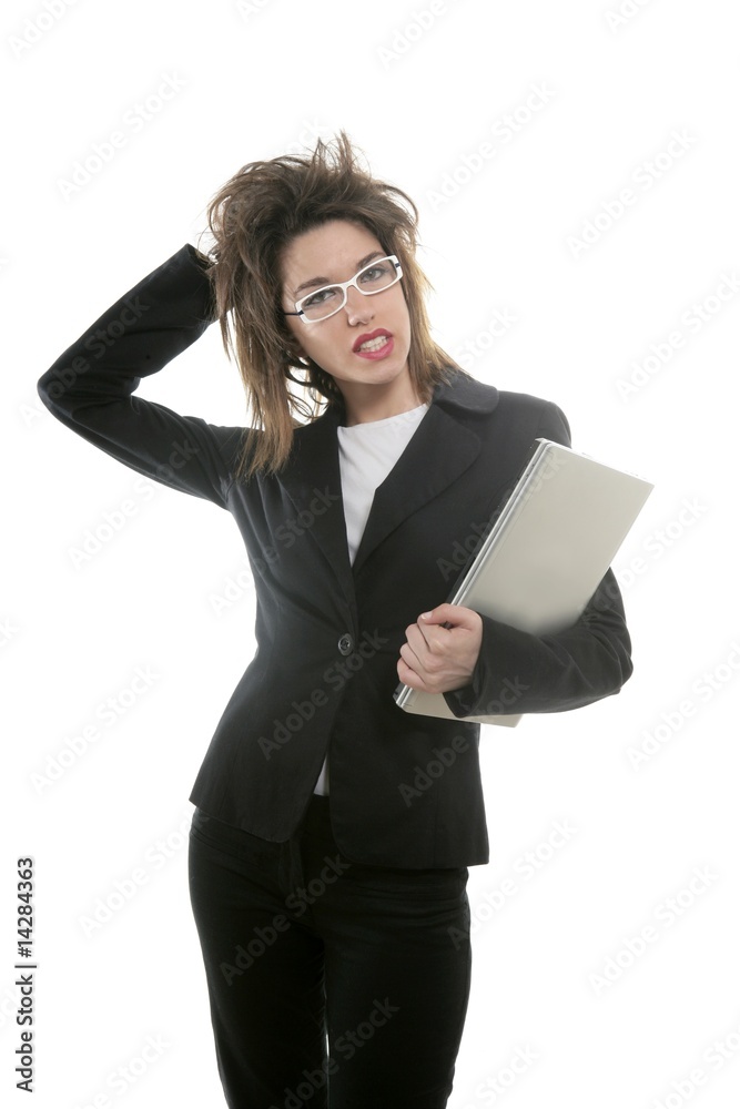 Beautiful businesswoman with glasses and laptop Beautiful businesswoman with glasses and laptop