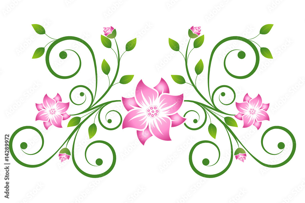 Scroll with flowers