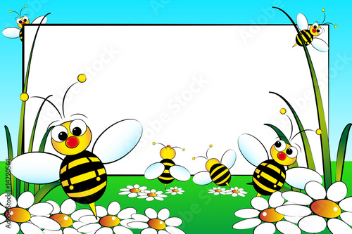 Kid scrapbook with blank frame message