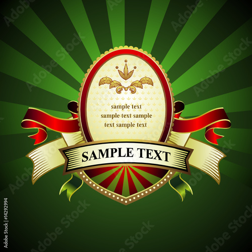 vintage emblem on green background