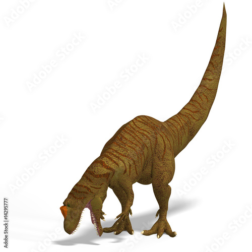 Giant Dinosaur Allosaurus With Clipping Path over White