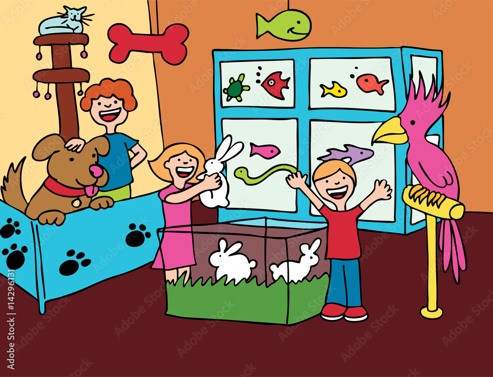 Obraz premium Pet Store Kids