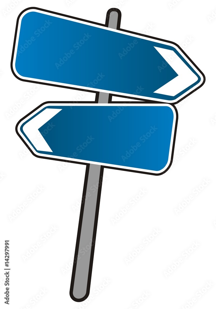Empty Street arrows sign, illustration on white background Empty Street arrows sign, illustration on white background