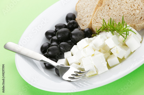 Feta cheese and olives