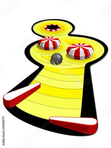 pinball machine on white background