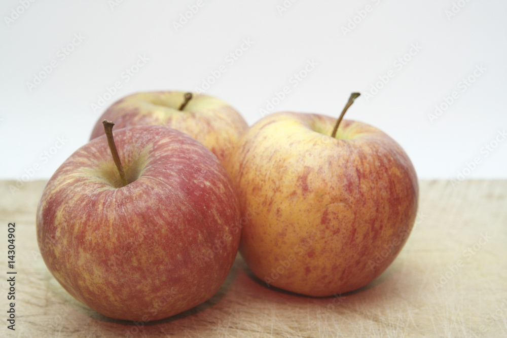 apples on wood