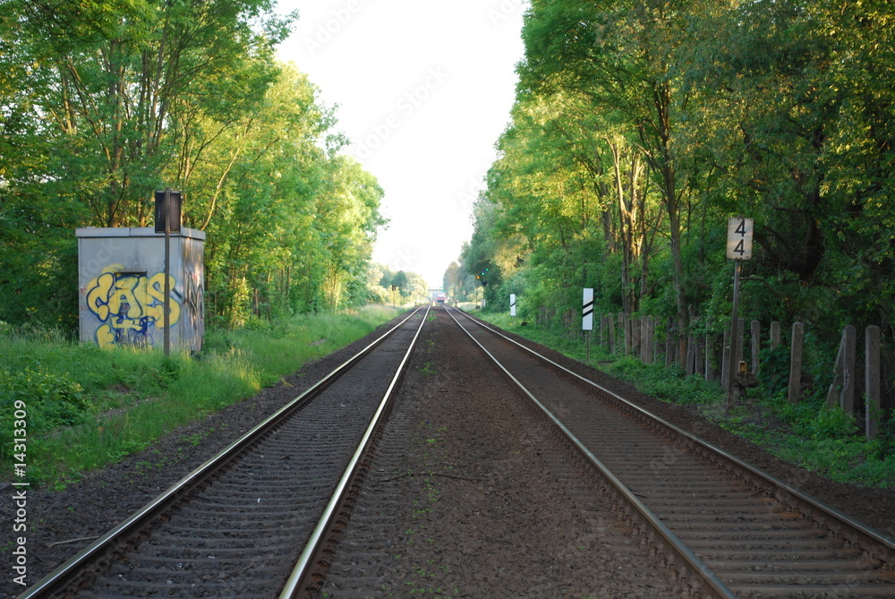 Fototapeta premium Eisenbahnstrecke Braunschweig - Wolfenbüttel