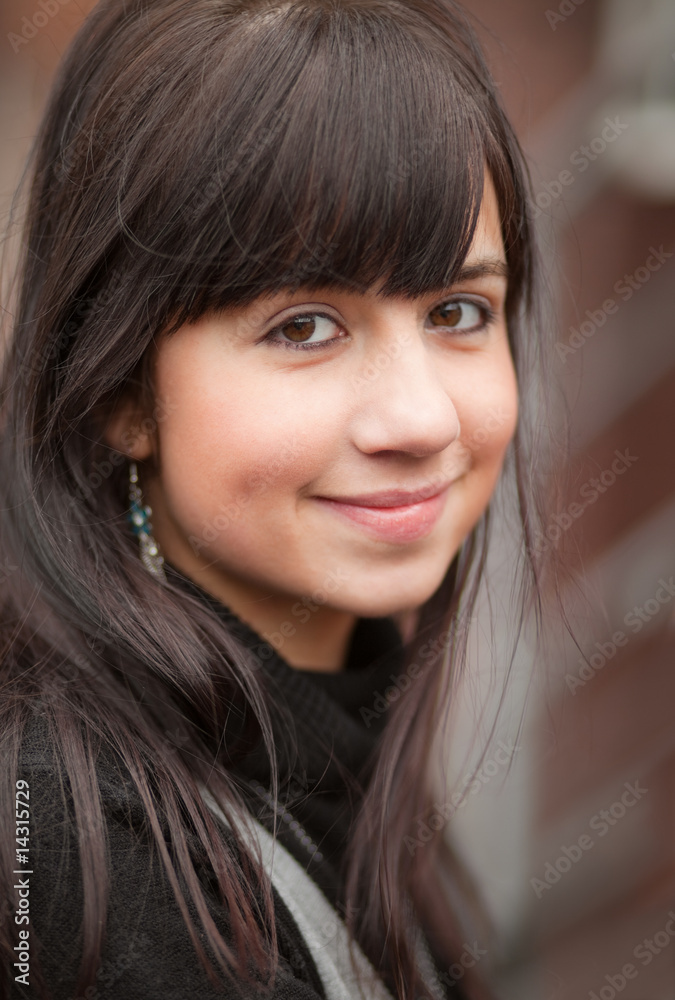 Smiling brunette girl Smiling brunette girl