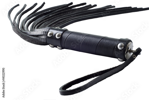 Black Strict Leather Flogging Whip photo