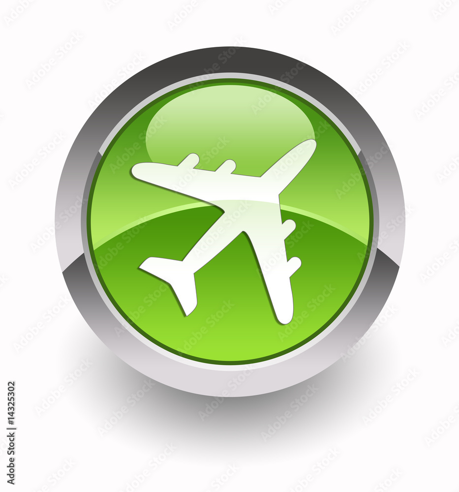 Airplain glossy icon Airplain glossy icon