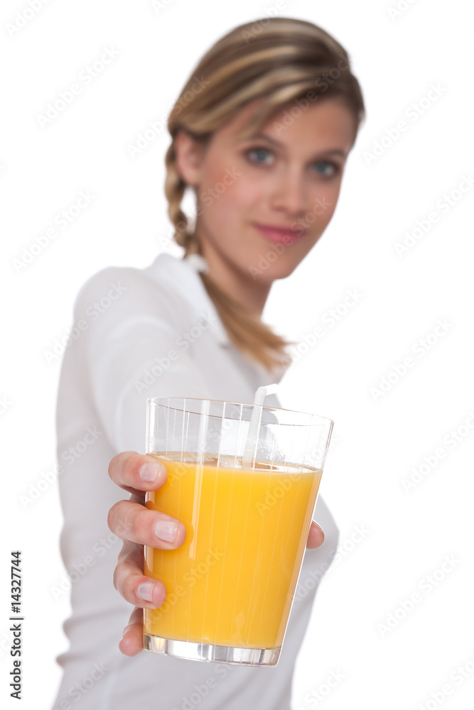 Healthy lifestyle series - Woman holding glass of orange juice Healthy lifestyle series - Woman holding glass of orange juice