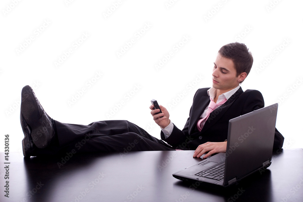 Business man working with laptop Business man working with laptop