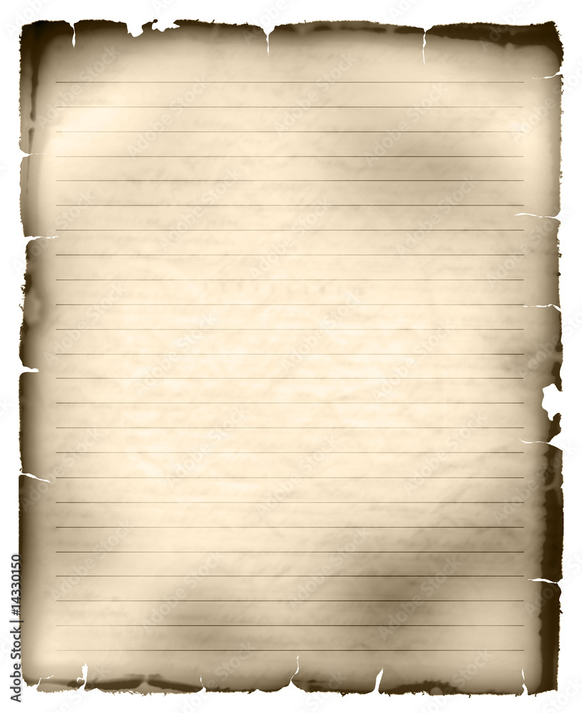 Early Ruled Paper Sheet of old tattered ruled paper Stock Illustration | Adobe Stock