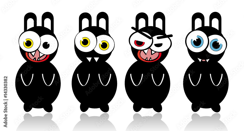 Crazy vector rabbits with different emotions Crazy vector rabbits with different emotions