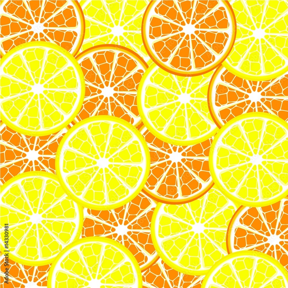 Vector illustration of lemon and orange background