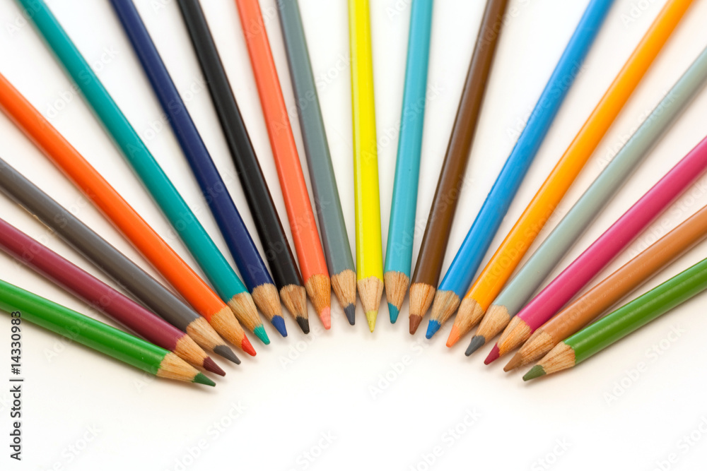 Colored Pencils Creating a Semi-Circle