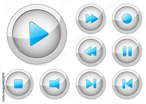 Free Download Set of stylish vector multimedia buttons. - GFXLoad
