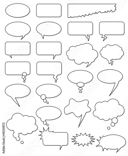 Collection of different empty vector shapes for comics or web.