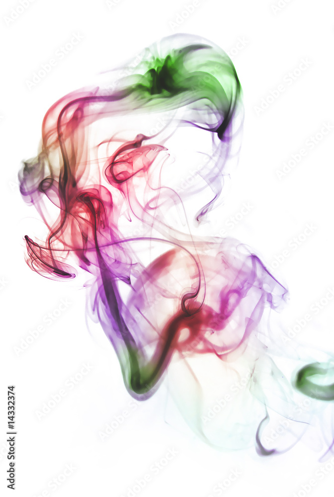 colorful smoke with white back ground