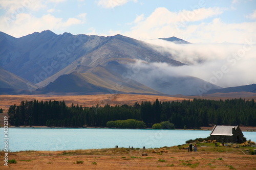 Mountains closed to Tekapo lake