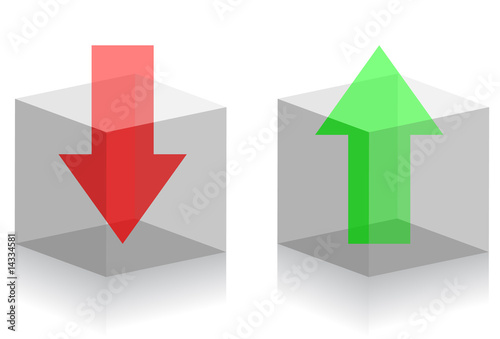 Arrows in transparent boxes