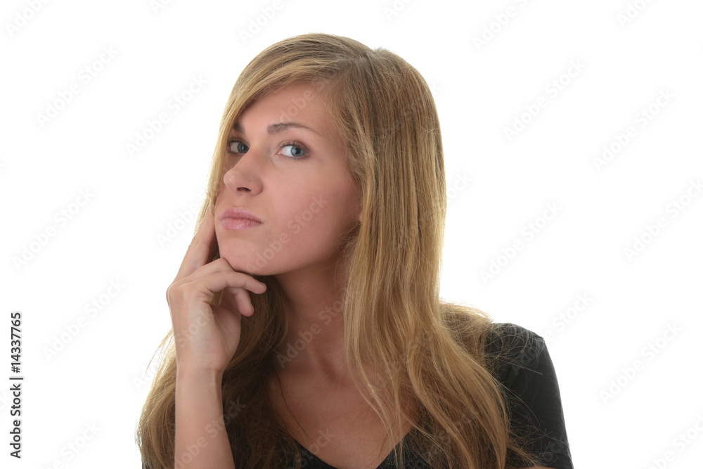 Blond young woman (student) portrait Blond young woman (student) portrait